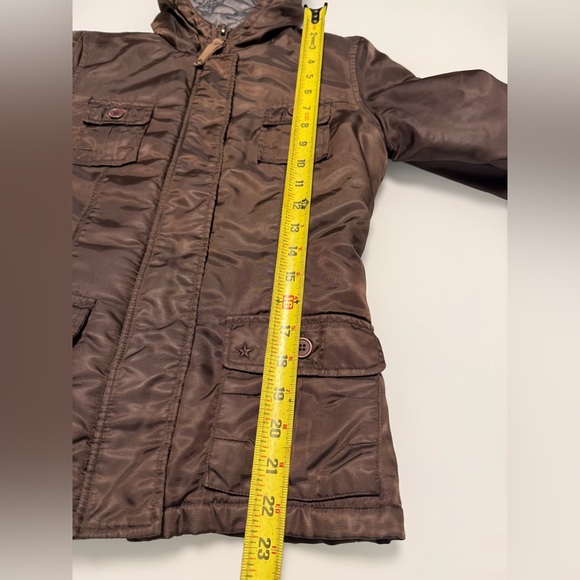 🤎 Garage Women’s Brown Utility Jacket with Quilted Hood Size XS - Picture 10 of 10